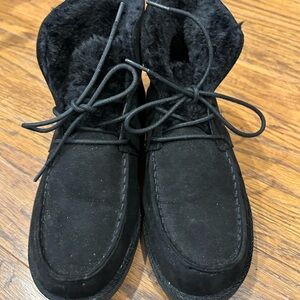 Women's Black Fur-Lined Winter Boots